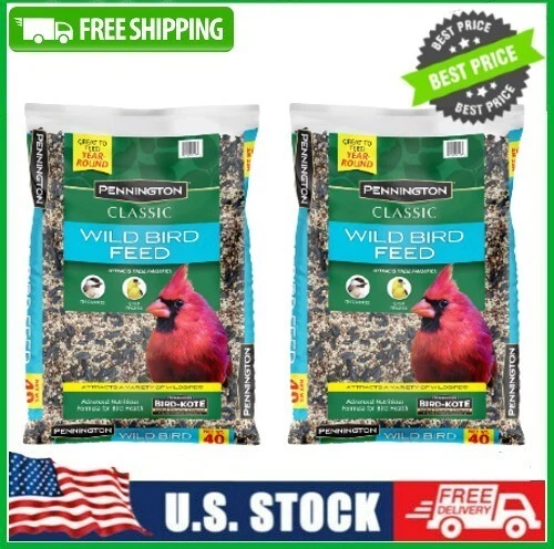 2 Bags Wild Bird Food Seed Mix Birders Blend Bulk 40lb Feed Pennington Classic - Image 1 of 4