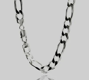 FIGARO250/925 STERLING SILVER CHAIN / CURB  DESIGN  / 20'' LONG/ SOLID DESIGN - Picture 1 of 3