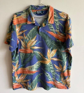 Polo Ralph Lauren De Colección Para Hombres Estampado Floral Polo Algodón Naranja Talla XL - Imagen 1 de 8