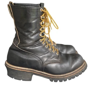 Vintage Mens Red Wing Shoes 2218 Steel Toe Logger Leather Work Boots Size 10.5 E - Picture 1 of 12