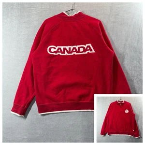 Canadian Olympic Team Sweatshirt Mens Medium Red Half Zip HBC 2006 Winter Games - Picture 1 of 10