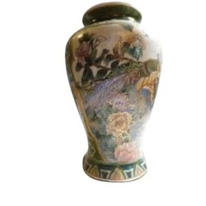  Vase asiatisch Satsuma Stil Moriage 10,5 Fasane Blumen Goldspur Vintage - Bild 1 von 7