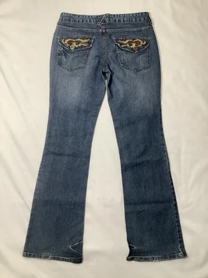 Jeans Bongo azul tamanho 7 bootcut regular feminino jeans bordado bolsos com aba - Imagem 1 de 4