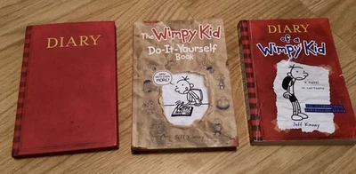 Diary of a Wimpy Kid Books Lot Of 3 Do-It-Yourself Guide, Diary, #1, By J.Kinney - Image 1 of 4