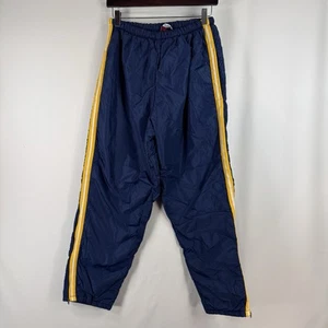 Pantaloni In Play Uomo Blu Medio Foderati Giacca a Vento Pista Joggers USA VINTAGE Macchia - Foto 1 di 12