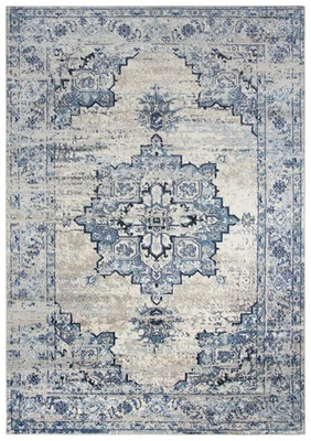 8x10 Rizzy Rugs Blue Medallion Bordered Lines Area Rug EN7350 - Aprx 8' x 10' - Image 1 of 2