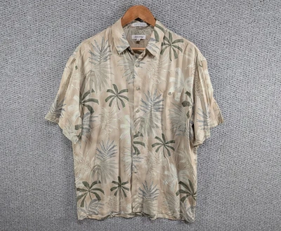 Pierre Cardin Men's Palm Batik Hawaiian Camp Resort Relaxed Rayon Button Shirt M - Image 1 of 4