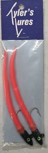 2 schwarze Jigs von Calvin Tyler mit rosa Hose und 1/0 Haken - Bild 1 von 1