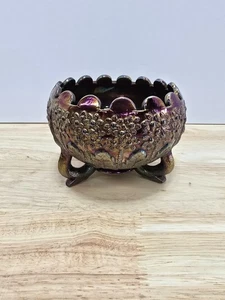 Iridescent Carnival Glass Footed Orange Tree Blossom Fenton - Picture 1 of 7
