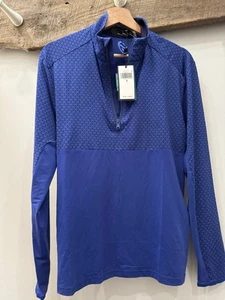 RLX Ralph Lauren Mens Small Blue Geo Print 1/4 Zip Golf Pullover NEW NWT - Picture 1 of 2