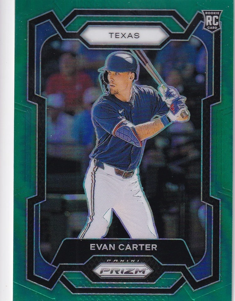 EVAN CARTER PRIZM ROOKIE RC PROSEPCTS GREEN REFRACTOR RANGERS #274 2024 24 - Image 1 of 1
