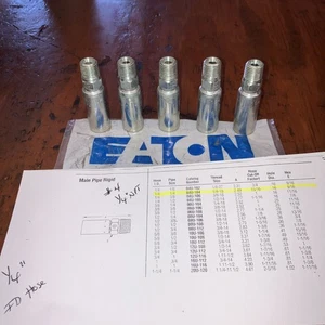 04U-104 Eaton Hose End, Lot of 5, Free ship, 1/4 Hose, #4 Male rigid npt - Picture 1 of 4