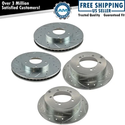 Performance Brake Rotor Drilled Slotted & Zinc Coated Front & Rear Kit - Image 1 of 4