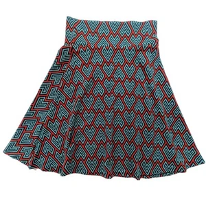LuLaRoe Gonna Azzurra Donna Taglia XL Nero Ruggine Teal A-line Elasticizzata Comoda Artistica - Foto 1 di 7