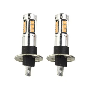 LED Daytime Running Lights with H1 Bulbs Bright Amber Color Temperature - Picture 1 of 10