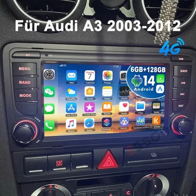 Für Audi A3 8P 2003-2012 Autoradio Android GPS SAT NAVI 8kern Carplay SWC 6+128G - Bild 1 von 4