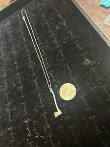 Vintage Small Sterling Silver Ax With 18in Box Necklace - Picture 1 of 4