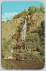 Postcard Idaho Springs Colorado Waterfall and Old Water Wheel at Clear Creek