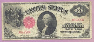 1917 $1 Legal Tender, One Dollar, Low Serial Number, True Auction, No Reserve - Picture 1 of 2