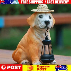 Resin Garden Dog Statues Cute Adorable Dog Figurines for Patio Balcony Yard Lawn - Picture 1 of 10