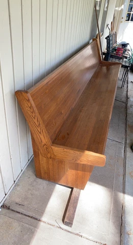 Church Pew 10ft Solid Oak Cover