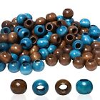 Wood Beads Large Hole Variety Macrame Wood Beads, 20mm Peacock Blue&brown