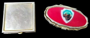 Vintage Miniatur Nähset Reisegröße goldfarbene Pillendosen - 2er Set - Bild 1 von 5