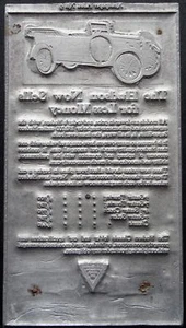 Car Advert HUDSON SUPER SIX - TOURING COACH SEDAN 1925 Original Lead Print Block - Picture 1 of 12