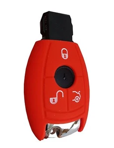 Cover Clé Silicone Coquille Mercedes Benz Rouge Classe A B C E S 3 Touches - Picture 1 of 2