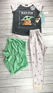 Disney's Star Wars Baby Yoda Short Sleeve 3 Piece Pajama Set - Picture 1 of 13