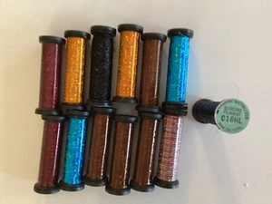13 Kreinik Metallics HI-LUSTRE Blending Filament Embroidery Thread mixed lot - Picture 1 of 2