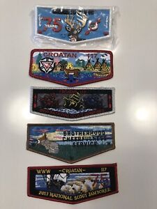 OA (BSA) Patch Lot of 5 Croatan Lodge #117 Patches  (d)