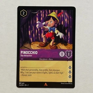 Pinocchio 56/204 Disney Lorcana Rise of the Floodborn Regular Rare Card NM - Foto 1 di 2
