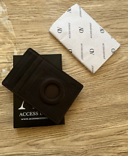 Genuine Dark Brown Leather Air Tag Holder Slim Minimalist Wallet Front Pocket