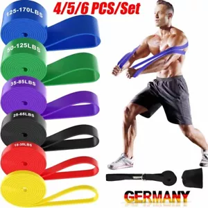 4/5/6tlg Set Fitnessband Gummiband Gymnastikband Widerstandsband Resistance Band - Bild 1 von 20