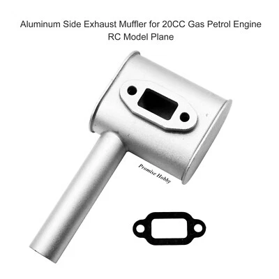 Aluminum Side Exhaust Muffler for  20CC Gas Petrol Engine RC Model Plane - Image 1 of 4