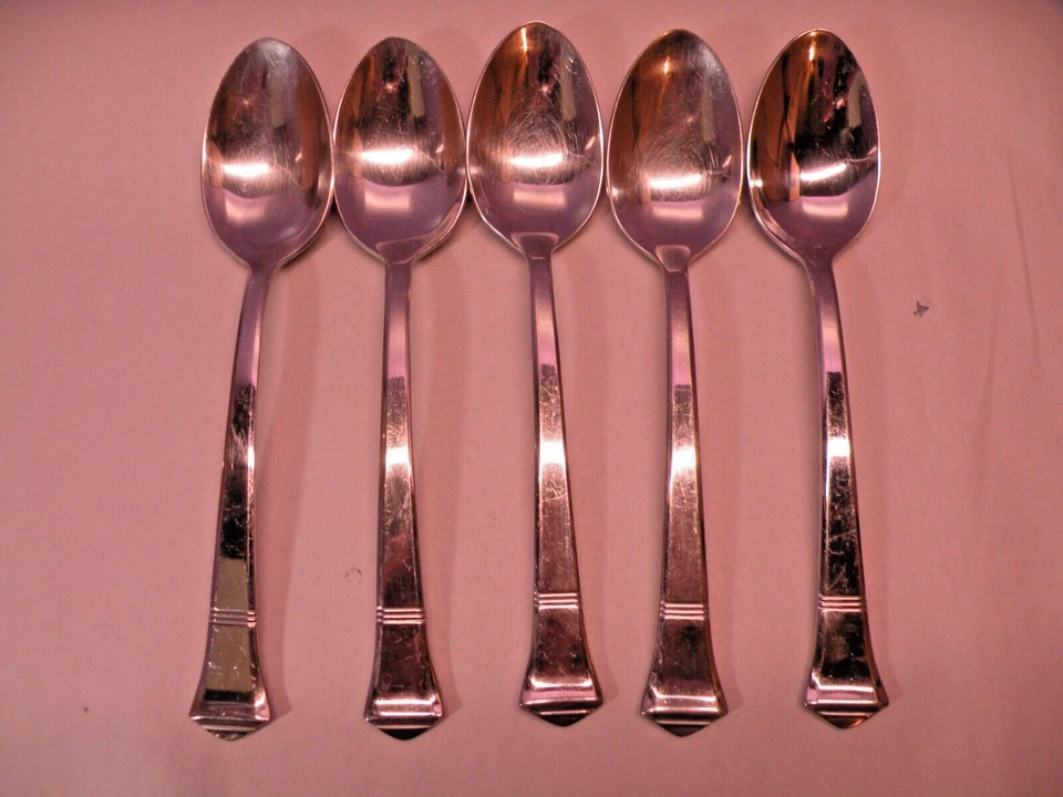 Juego de 5 cucharas soperas ovaladas de acero inoxidable Hampton Silversmiths HSV99 8 pulgadas GE2 Foto 1 de 4