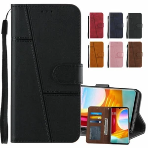 Für LG Samt Geldbörse Etui Premium PU Leder Reißverschluss Karten Halter Ständer Abdeckung - Bild 1 von 84