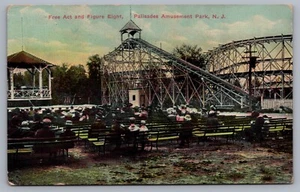 Free Act Figur Acht Achterbahn Palisaden Vergnügungspark NJ Postkarte C1 - Bild 1 von 3