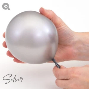11" Solid Metallic Silver Latex Balloons - Qualatex Party Supplies - 50ct - Picture 1 of 1