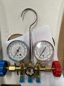 ITE MANIFOLD GAUGES & HOSE - Refrigeration Air Conditioning -2 Way Manifold - Picture 1 of 4