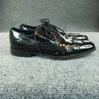 The Lisbon Walker Zapato Oxford Para Hombre Talla 9 Negro Cuero Zapatos de Vestir Brillantes Foto 1 de 4