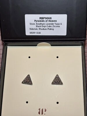 Серьги-гвоздики для вечеринок с бомбами (*1 пара*) родий черный оникс - Изображение 1 из 2