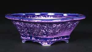 Bonsai Pot Kiyomizu-ware HEIAN SENZAN 6.1"/15.5cm Purple Glazed Small Japan K012 - Picture 1 of 4