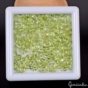 26.10 Ct/5x2.5mm Natural Peridot Marquise Cut Untreated Loose Green Gems~179 Pcs - Picture 1 of 5