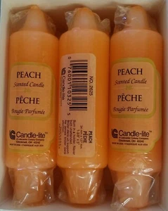 Colony Candle-lite 5" Carriage Candles Boxed Set of 6 Peach (Peach Scent) - Picture 1 of 3