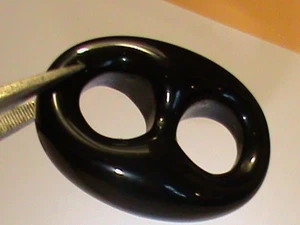 SUPER BIG Carved Black Onyx Anchor Links Unique Unique 20x15 LINKS - Picture 1 of 1