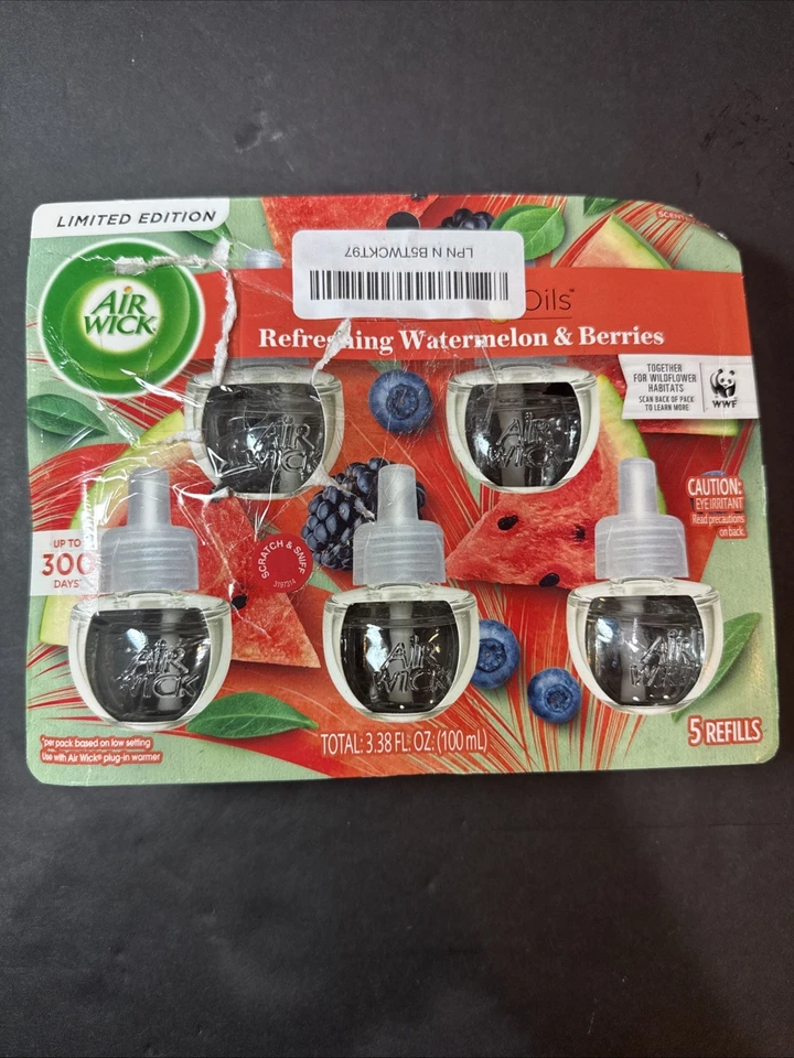 Air Wick Plug-In Scented Oil Air Freshener Refills Watermelon and Berries, 5 ct - Image 1 of 1