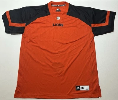 Camiseta deportiva de fútbol americano ADIDAS NARANJA BC Lions negra CFL para hombre talla XXL genuina usada en excelente estado Foto 1 de 4