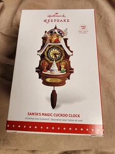 2015 Santa's Magic Kuckucksuhr Punze Ornament offene Box Lichtbewegung GETESTET - Bild 1 von 4